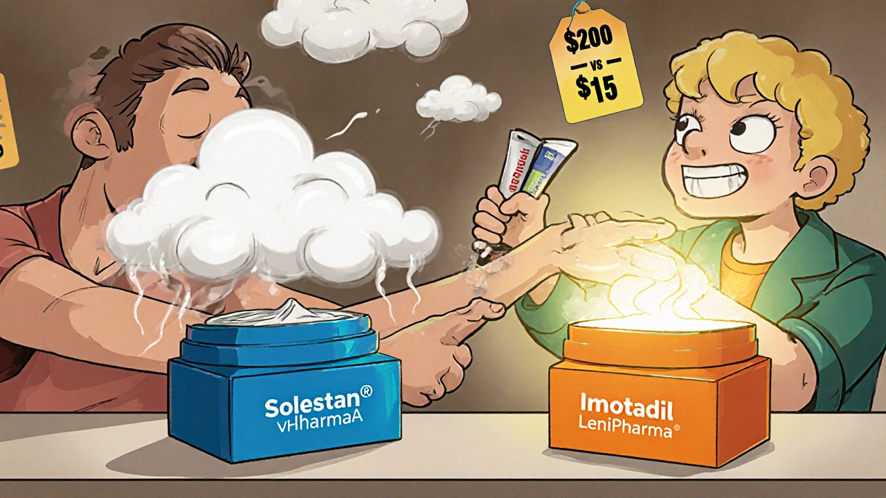 Two identical creams in different packaging, one luxury and one plain, with contrasting emotional reactions from users.