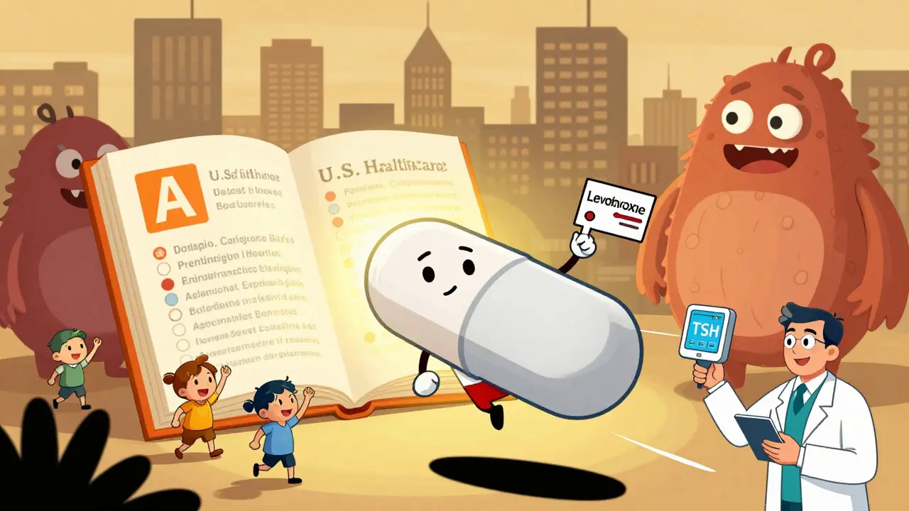 A generic drug superhero saves patients from high costs, with the FDA Orange Book glowing with 'A' ratings in the background.